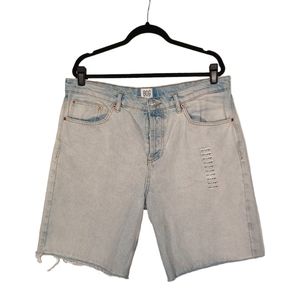 NEW BDG URBAN OUTFITTERS Light Denim Dad Raw Hem Button Fly Jean Shorts 36